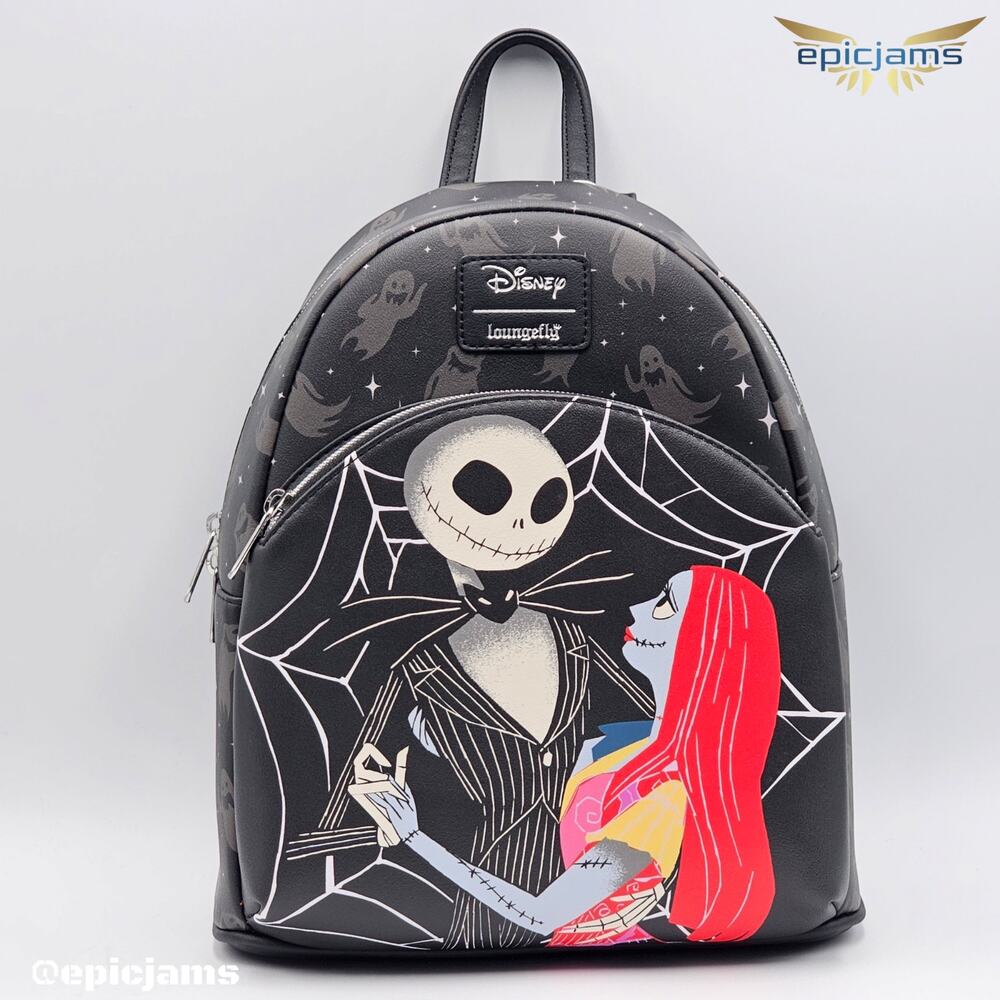 Loungefly Disney The Nightmare Before Christmas Jack & Sally Spiderweb Backpack